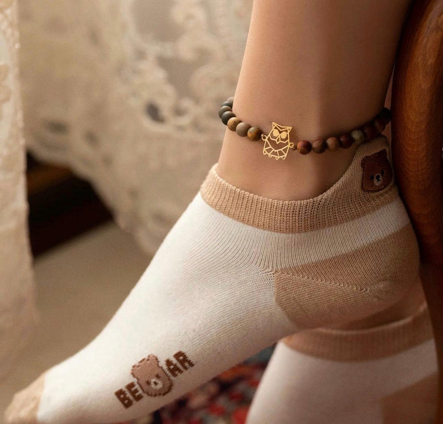 18k Gold Plated Stainless Steel Layered Chain With Beaded Anklet Bracelet  for Women - AliExpress