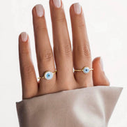 18K Gold Evileye Ring - navidjewellery
