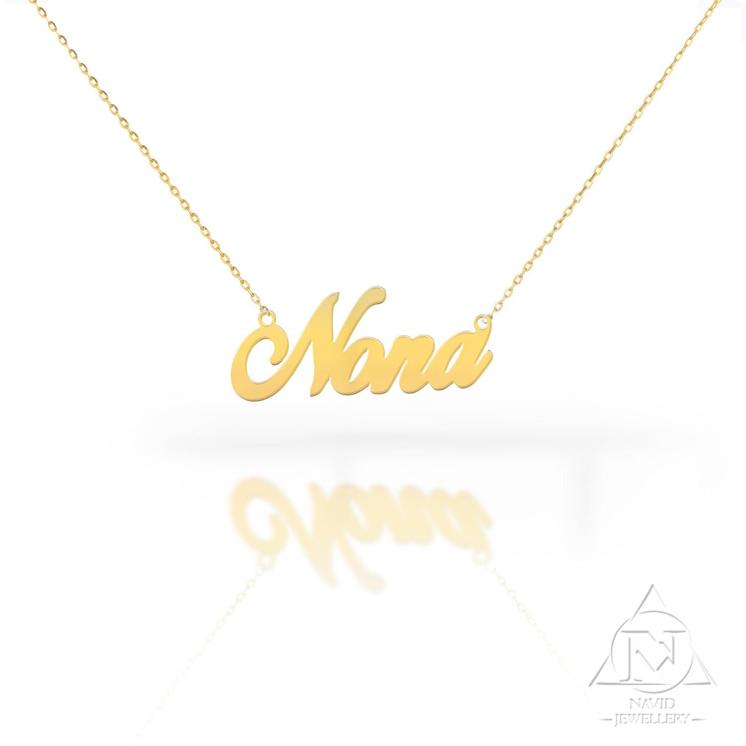 18K Gold Name Necklace navidjewellery